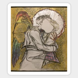 Destiel - Amalgamation mixed media drawing Sticker